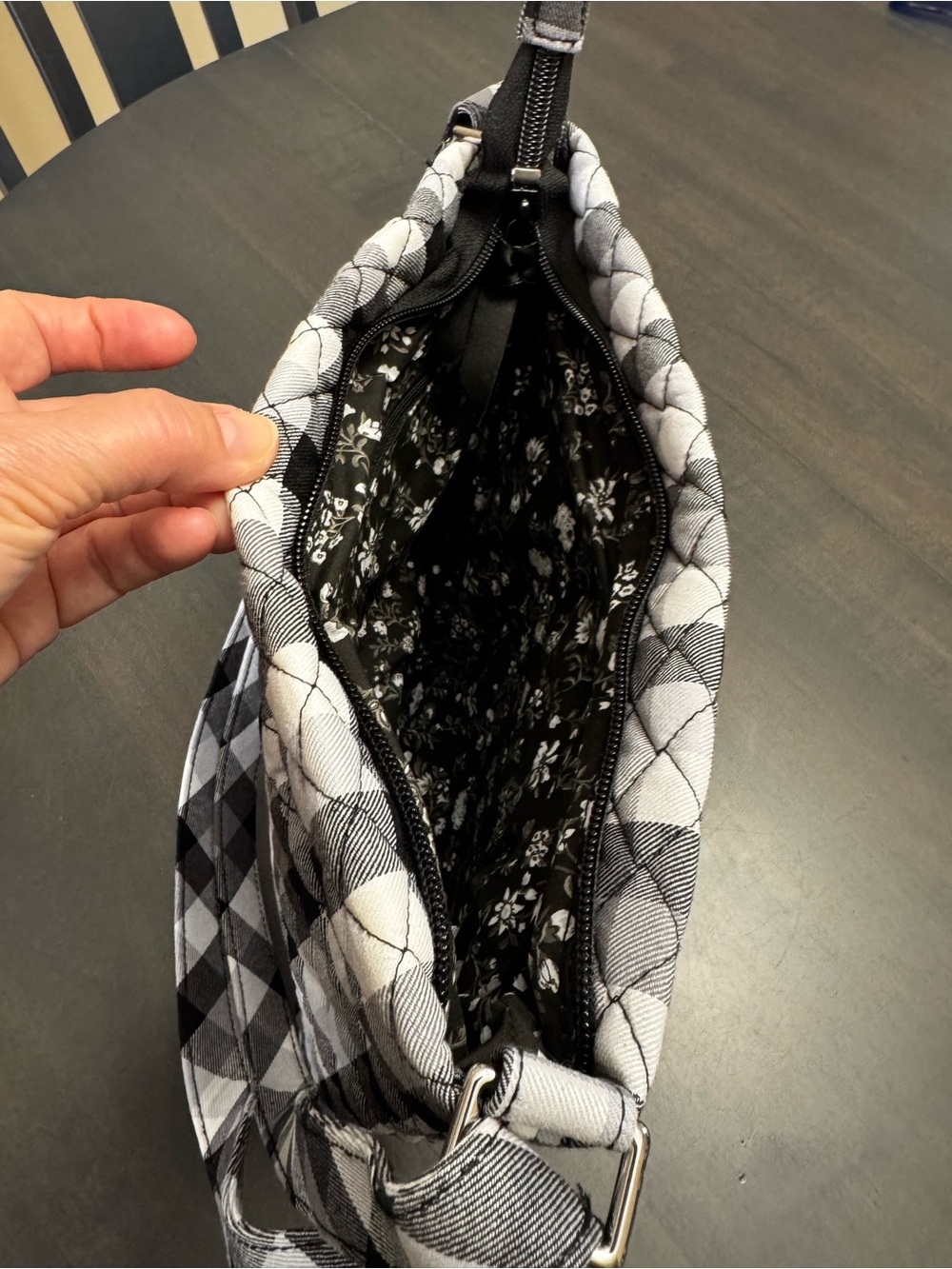 Vera Bradley Triple Zip Hipster Bag in Pearl Buffalo Check Holiday/ Fall 2021 - Picture 6 of 11
